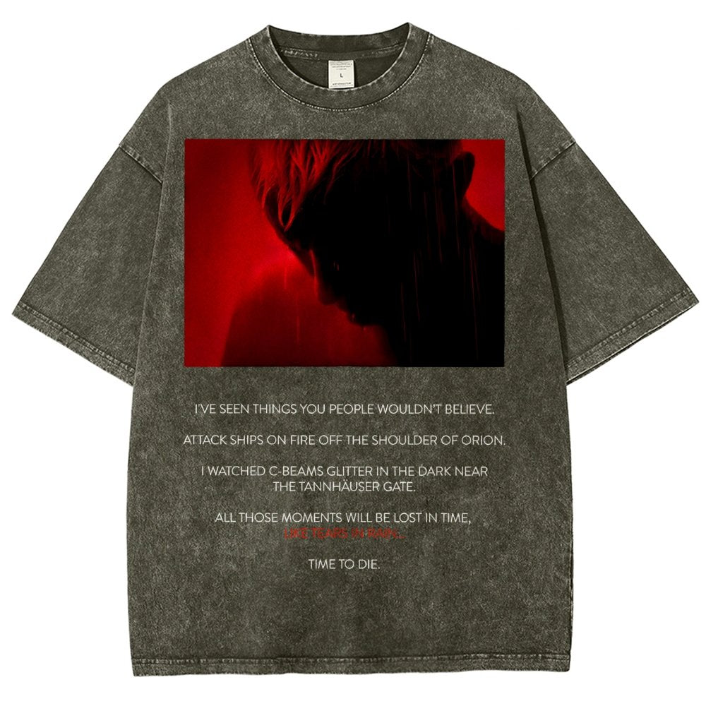 Tears In Rain-Tears In Red-Time To Die Vintage Distressed T-shirt