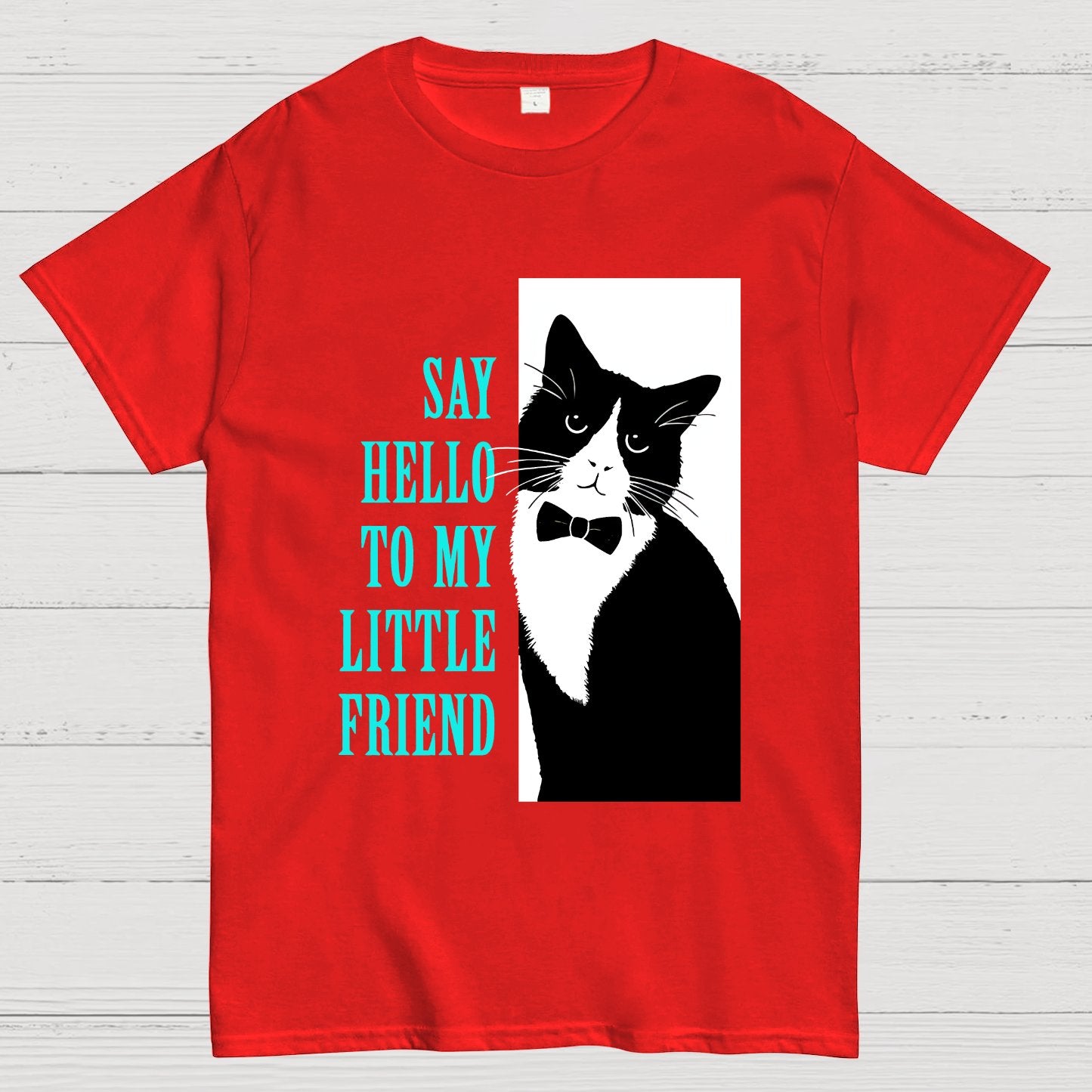 Hello Little Friend funny cat Geek T-Shirt