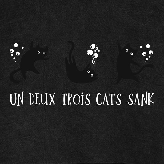 Un Deux Trois Cats Sank Vintage Distressed Hoodie