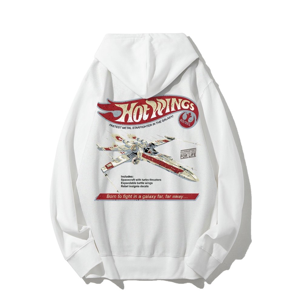 Hot Wings Rebel Printed Back Unisex Cotton Hoodie