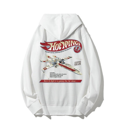 Hot Wings Rebel Printed Back Unisex Cotton Hoodie