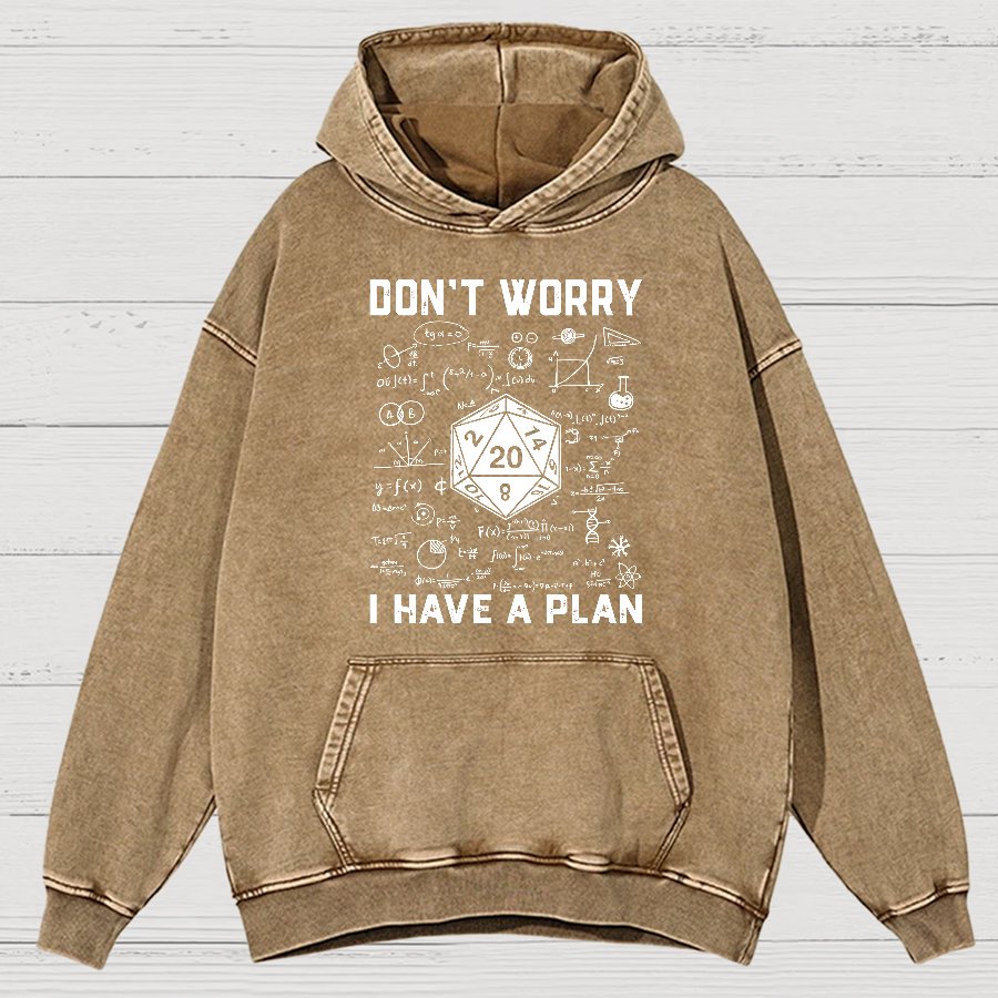 Don't Worry I Have A Plan Funny Dungeon Game Vintage Distressed Hoodie