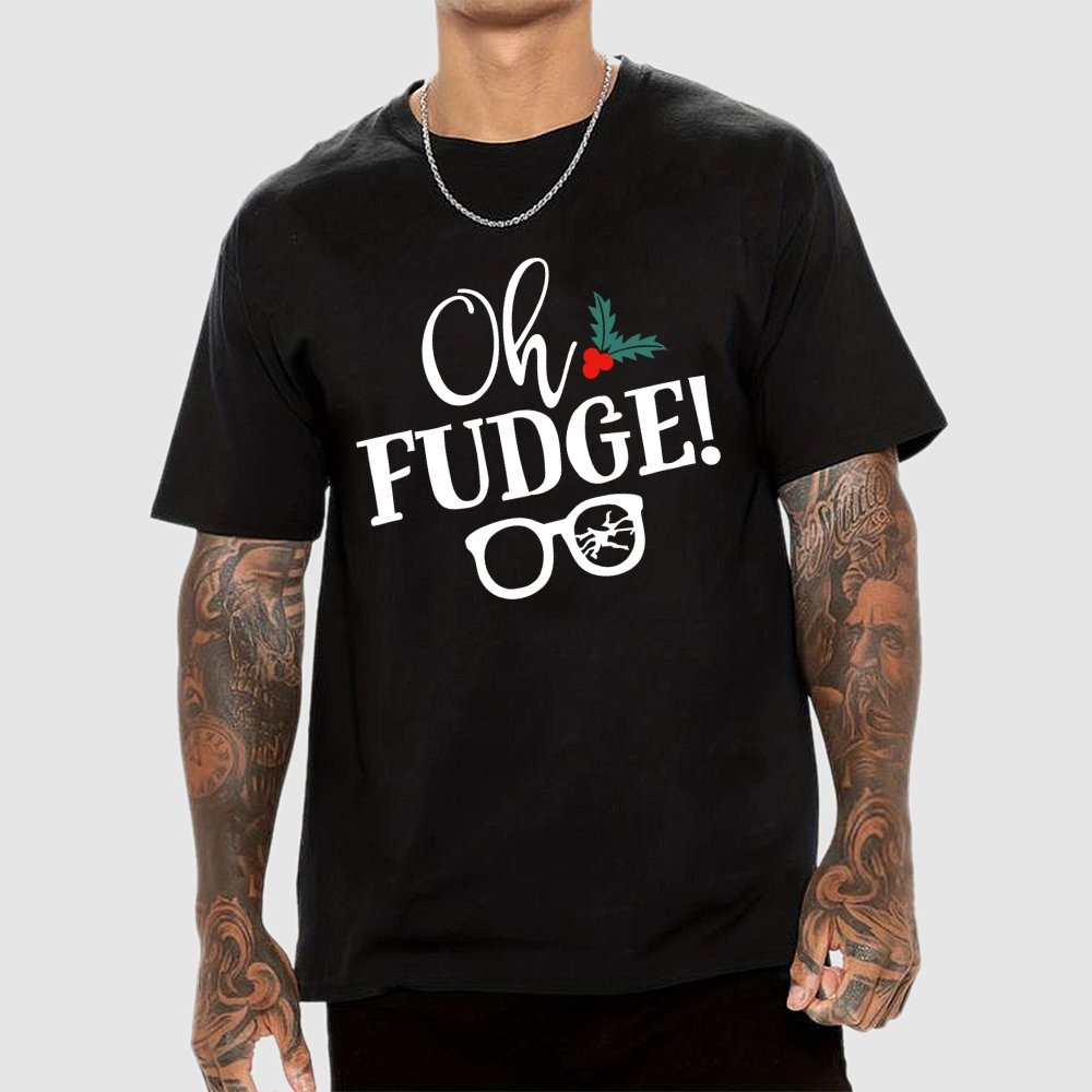 Funny Christmas Oh Fudge Holiday Geek T-Shirt