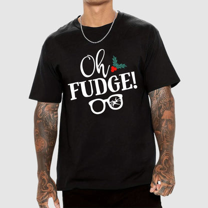 Funny Christmas Oh Fudge Holiday Geek T-Shirt