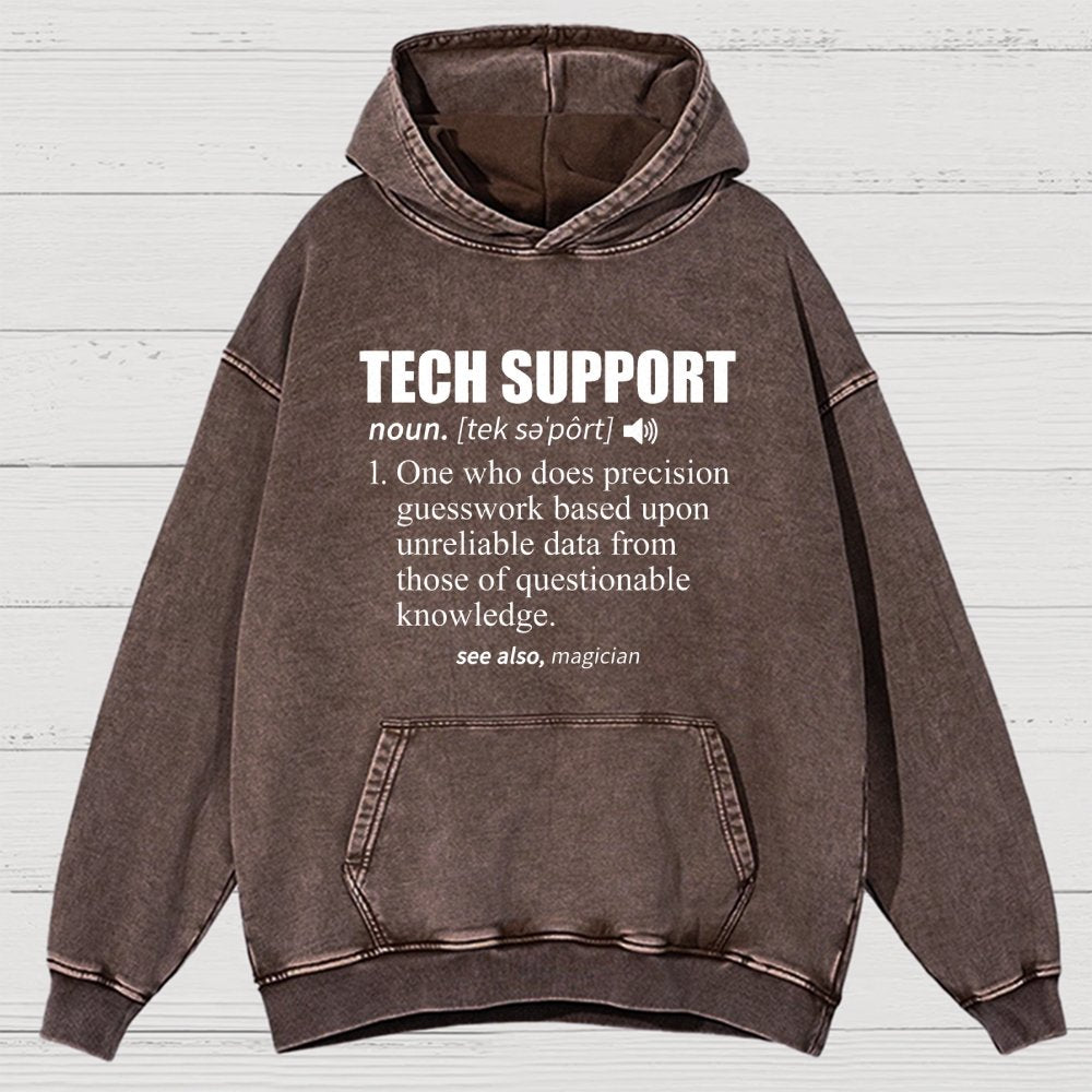 Tech Support Definition Vintage Distressed Hoodie
