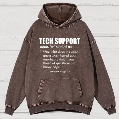 Tech Support Definition Vintage Distressed Hoodie