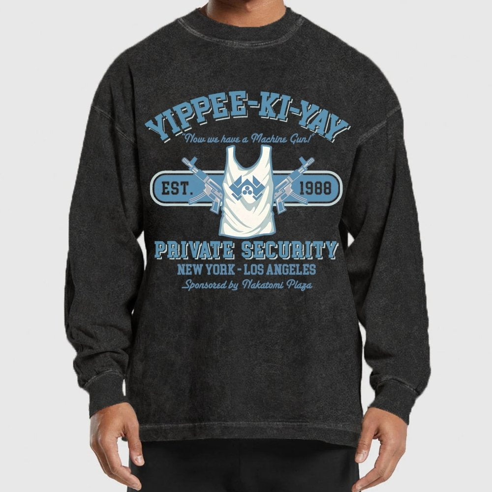 Yippee Ki Yay Security NY-LA Washed Long Sleeve Tee