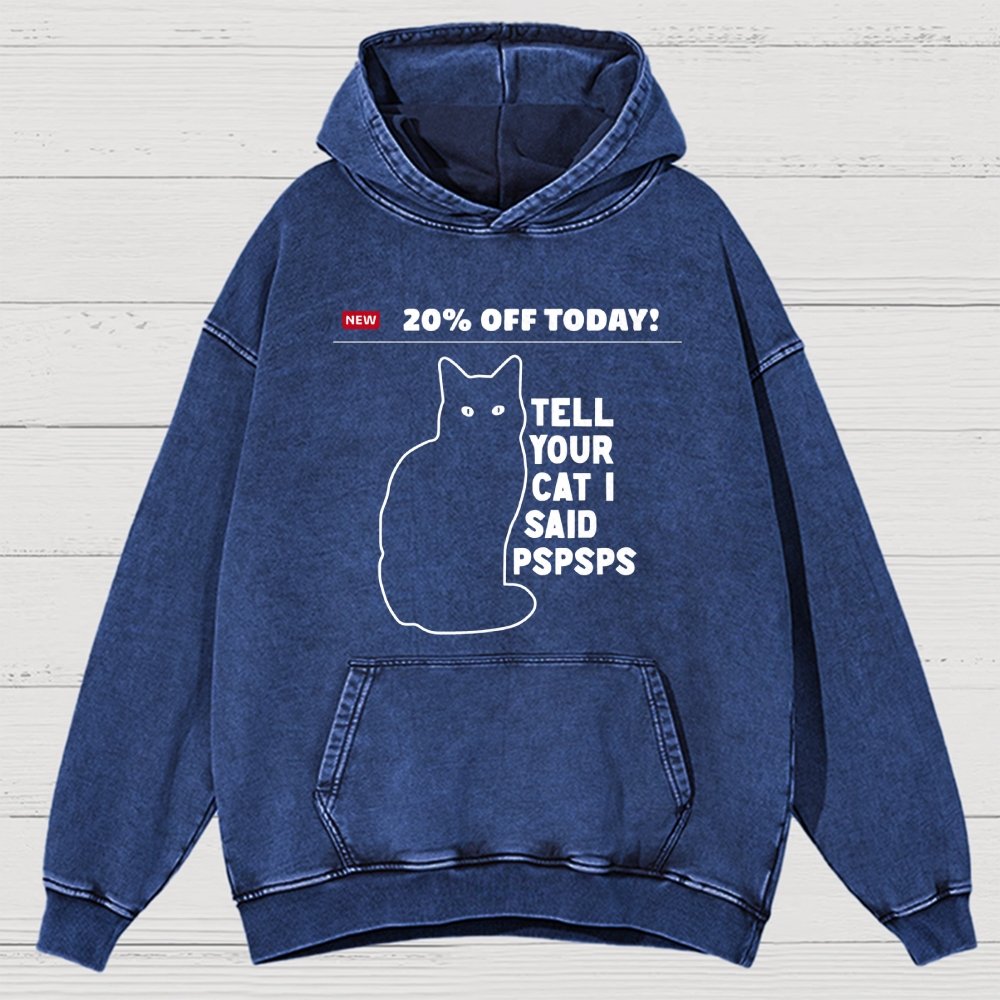 Tell Your Cat Vintage Distressed Hoodie