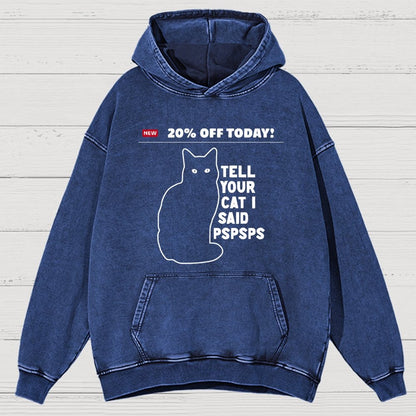 Tell Your Cat Vintage Distressed Hoodie