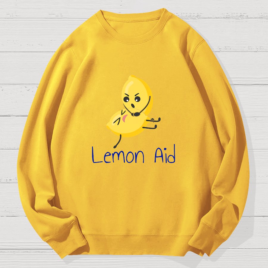 Funny LemonAid - Lemon First Aid Pun Geek Cotton Sweatshirt
