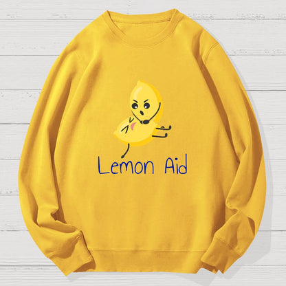 Funny LemonAid - Lemon First Aid Pun Geek Cotton Sweatshirt