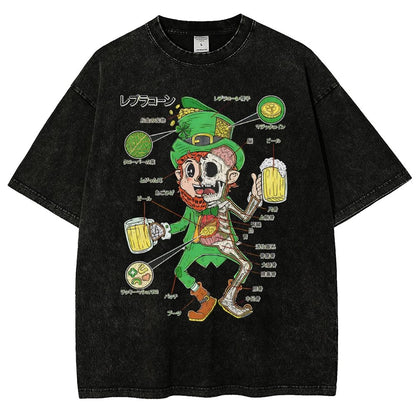LEPRECHAUN ANATOMY-St. Patrick's Day Vintage Distressed T-shirt