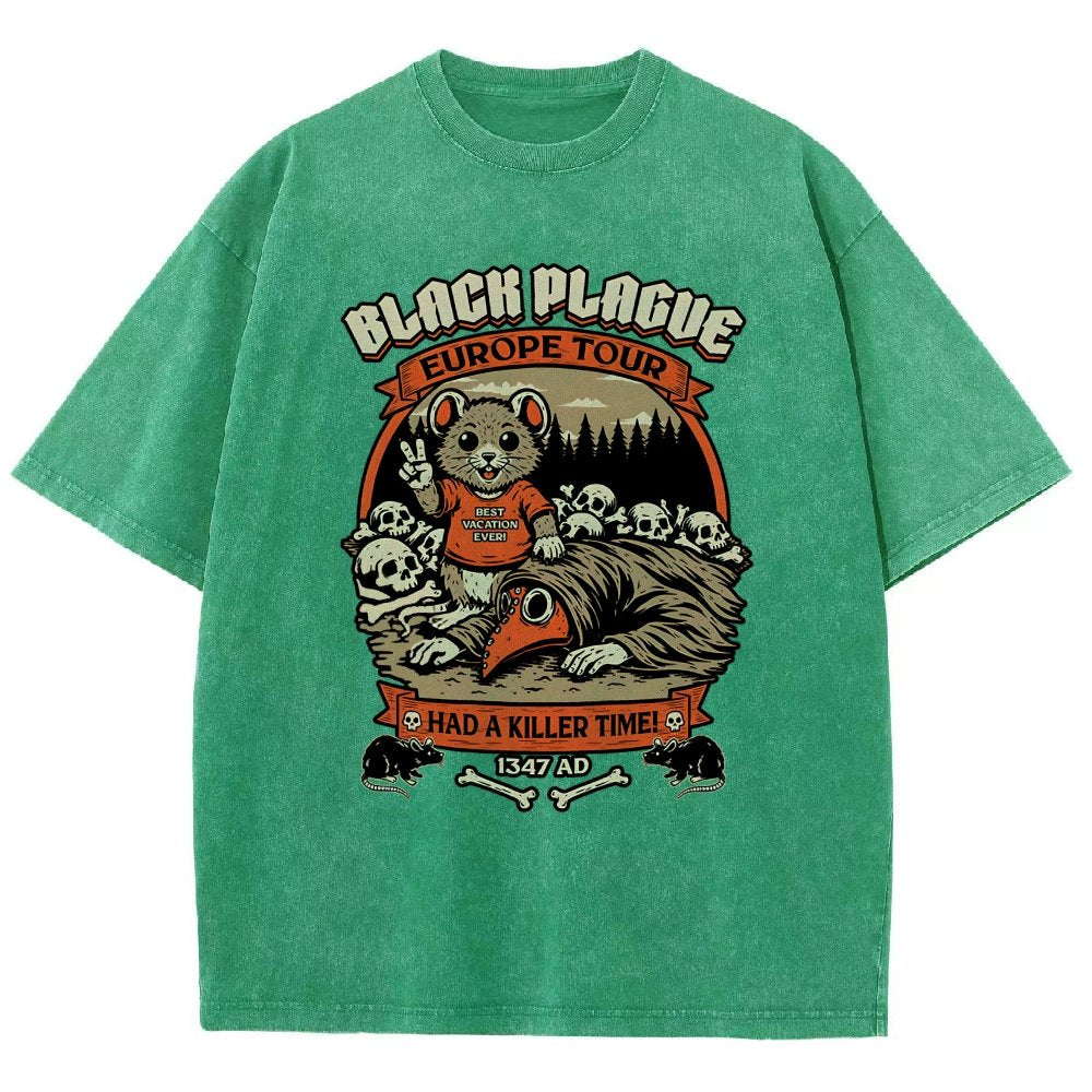Black Plague Vacation Rat Vintage Distressed T-shirt