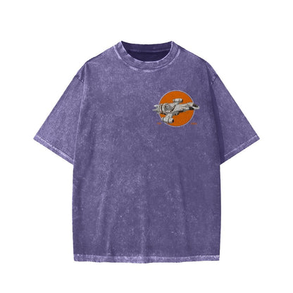 Retro Smugglers Front And Back Printing Washed T-shirt