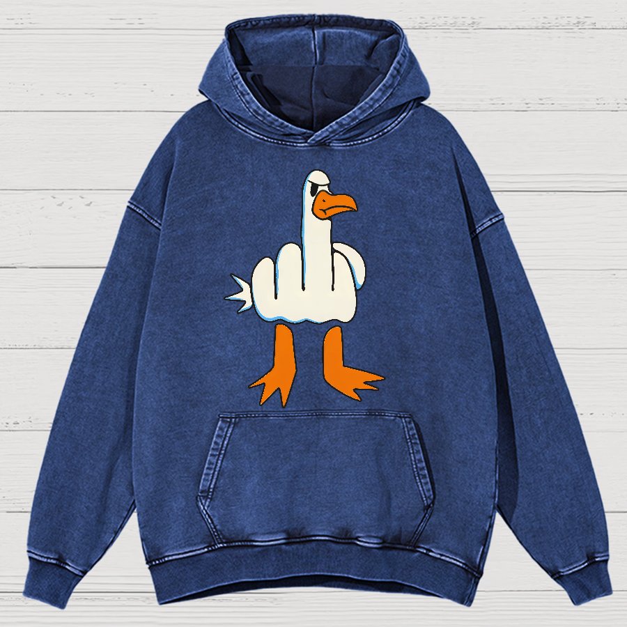 Rude Seagull Design Funny Vintage Distressed Hoodie