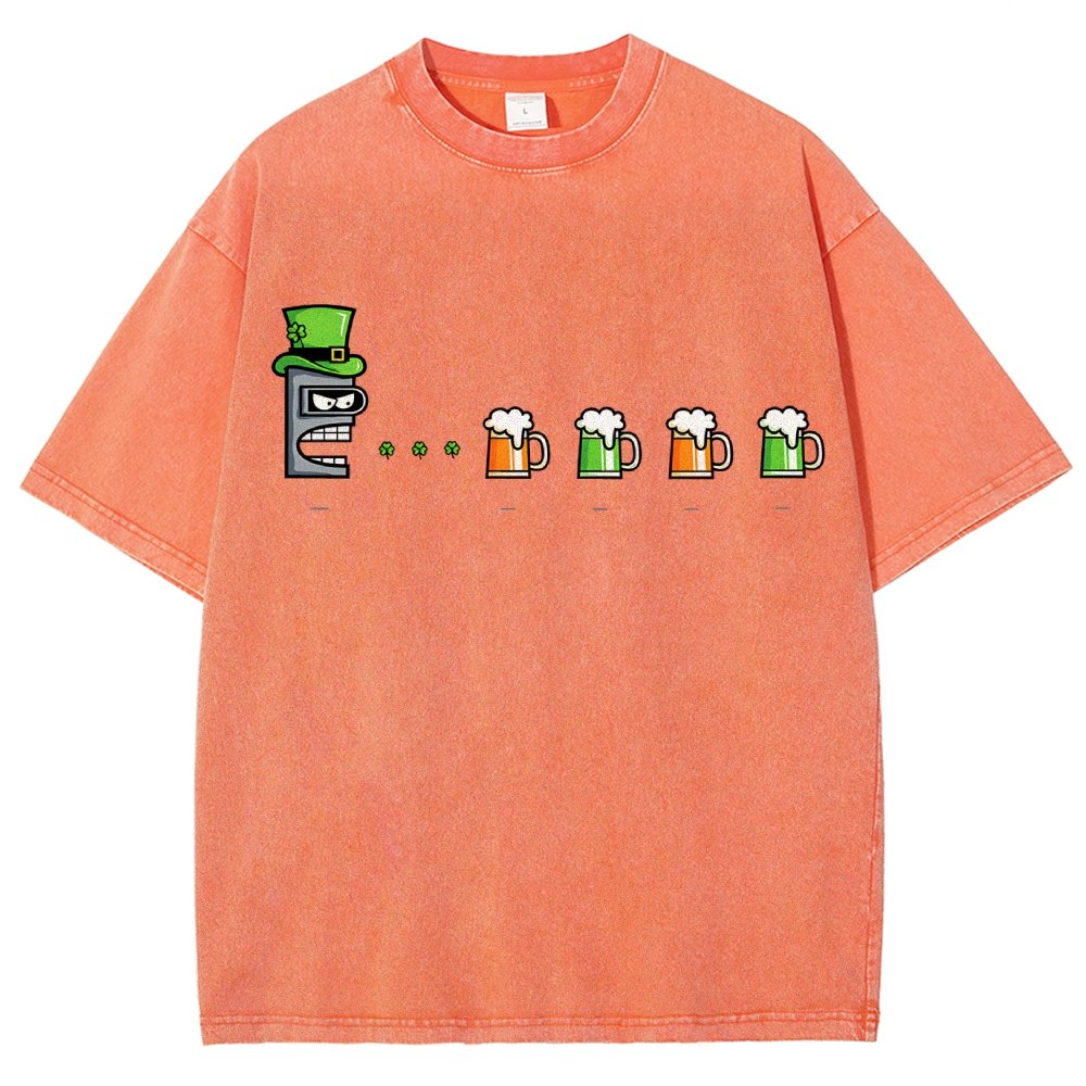 St. Patty’s Robot Vintage Distressed T-shirt