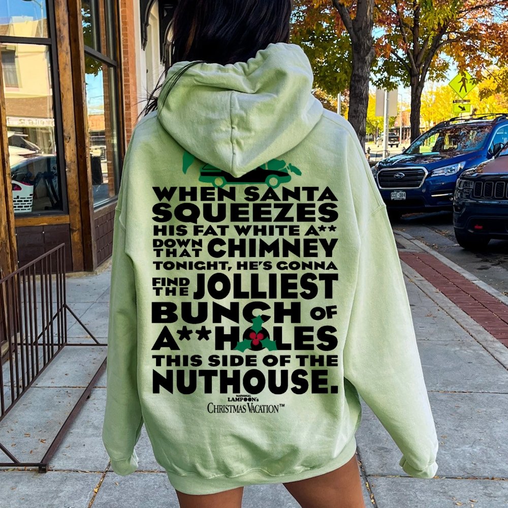 Christmas Vacation: Jolliest Bunch Geek Printed Back Cotton Hoodie