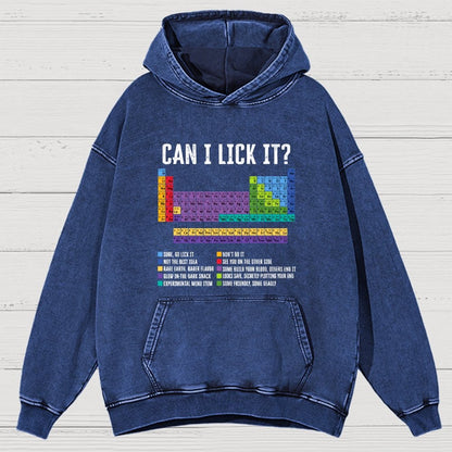 Can I Lick It Chemistry Teacher Science Day Vintage Distressed Hoodie
