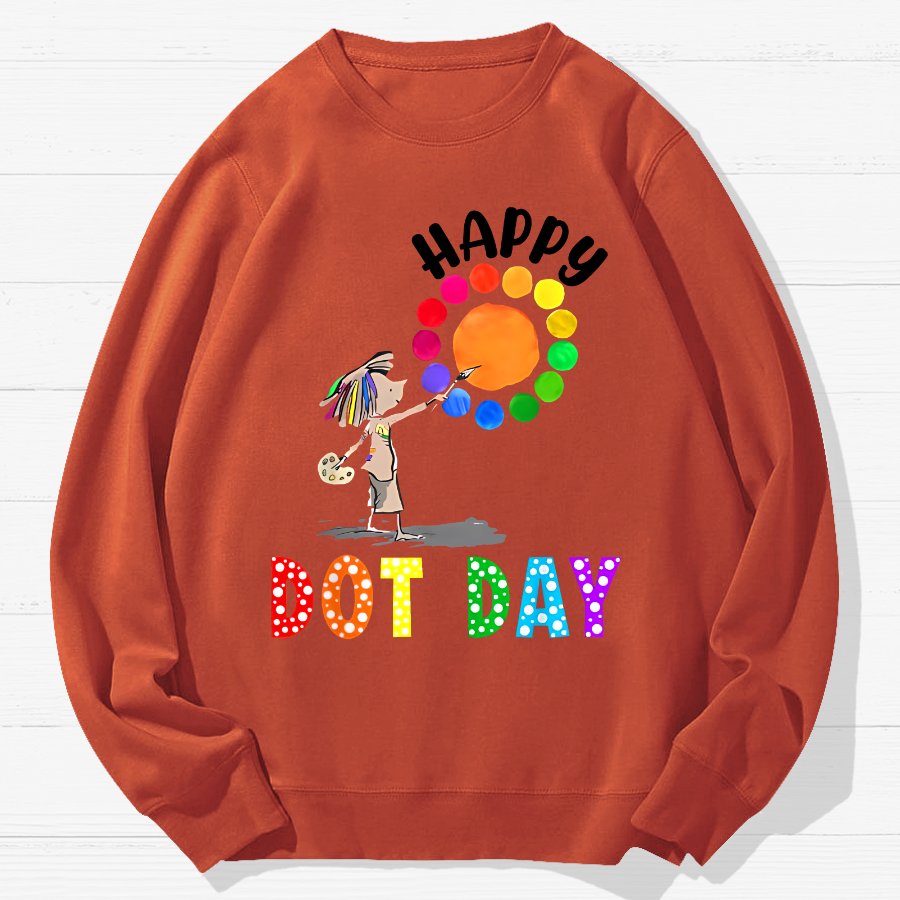 Happy International Dot Day Geek Cotton Sweatshirt
