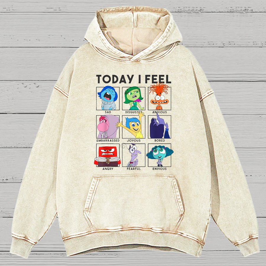 Today I Feel Funny Vintage Distressed Hoodie