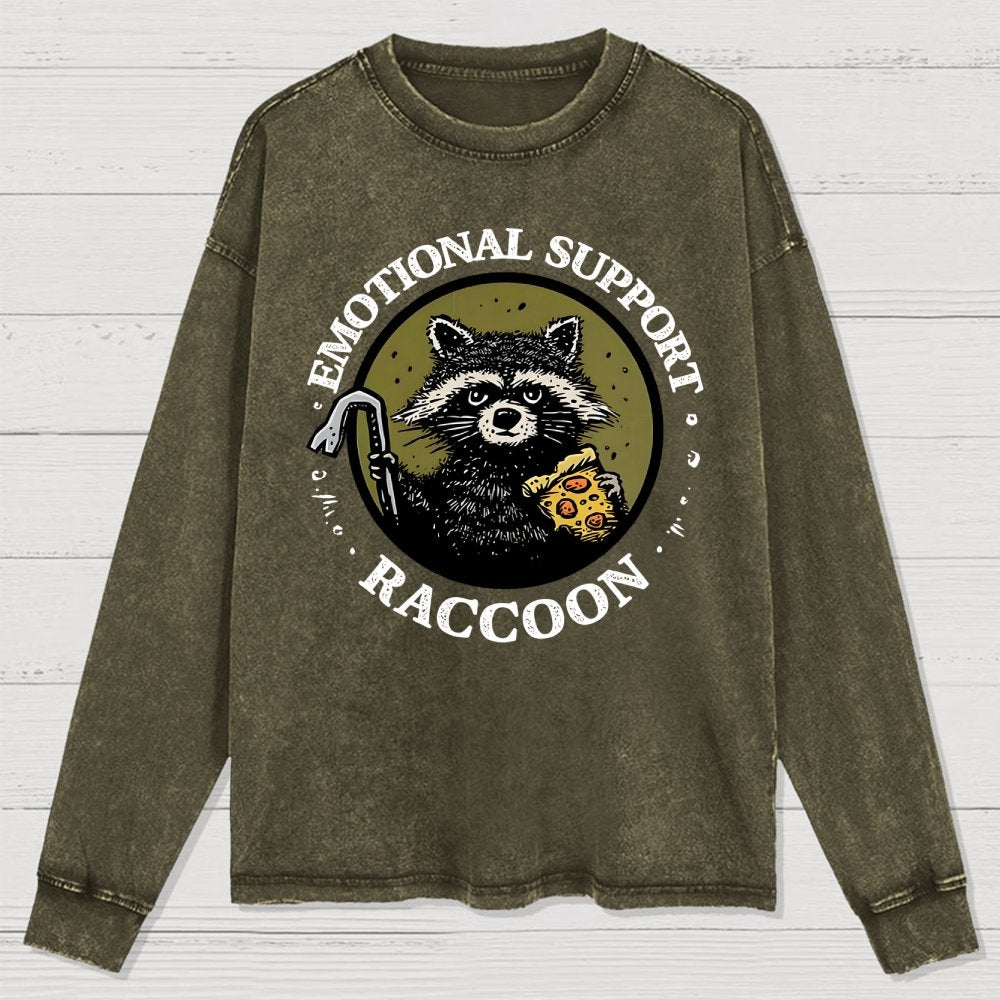 Emotional Support Raccoon Washed Long Sleeve Tee
