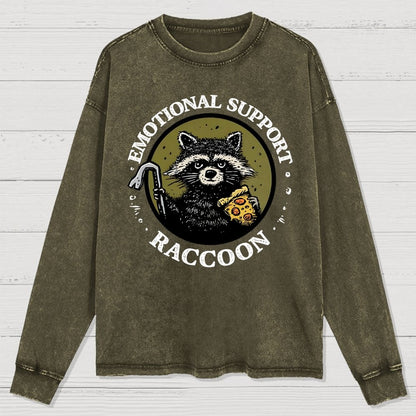 Emotional Support Raccoon Washed Long Sleeve Tee