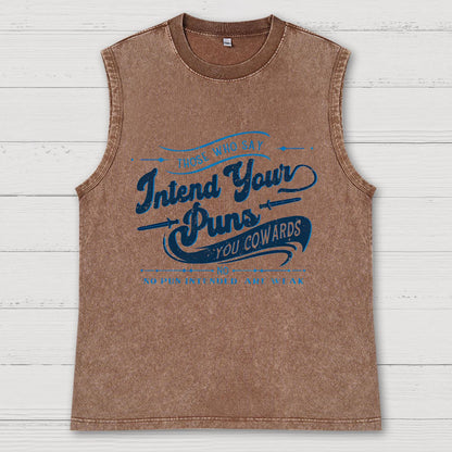 Intend You PunsVintage Distressed Washed Tank