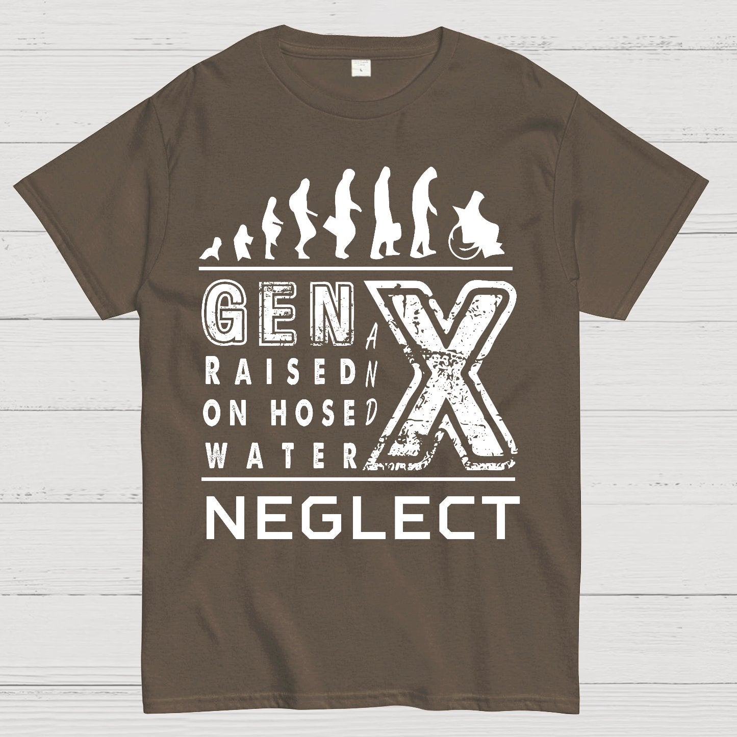 GEN X Raised on Hose Water and Neglect X Generation Retro Nostalgia Geek T-Shirt