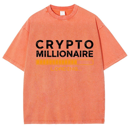 Crypto Millionaire Loading Vintage Distressed T-shirt