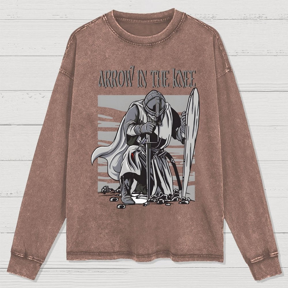Arrow To The Knee Washed Long Sleeve Tee