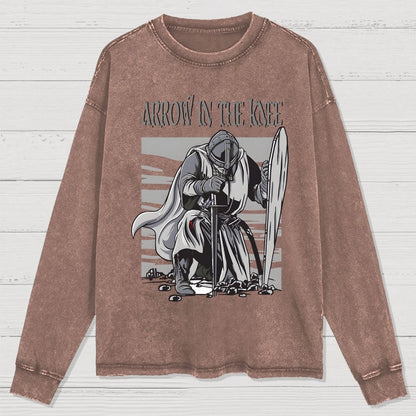 Arrow To The Knee Washed Long Sleeve Tee