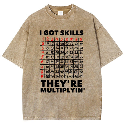 Math Got Skills Multiplying Vintage Distressed T-shirt