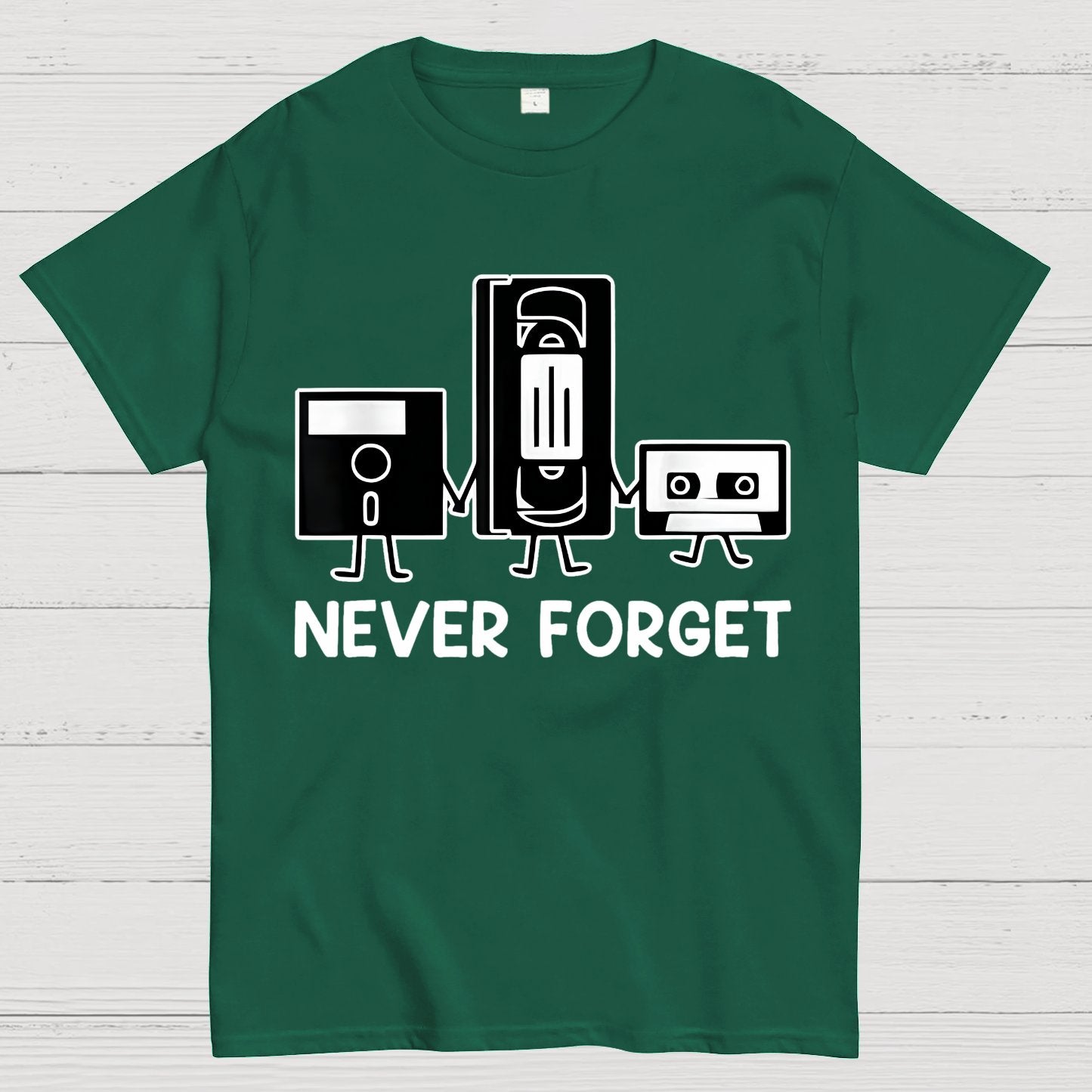 Never Forget Cassette Tape VHS Gamer Old School Funny T-Shirt