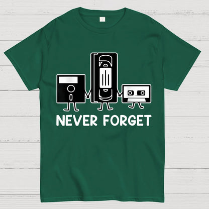Never Forget Cassette Tape VHS Gamer Old School Funny T-Shirt