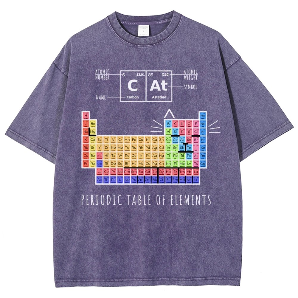 Periodic Table Of Cats Vintage Distressed T-shirt
