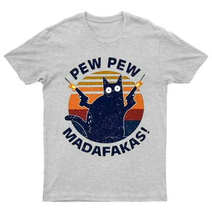 Pew Pew Madafakas Cat Nerdy T-Shirt