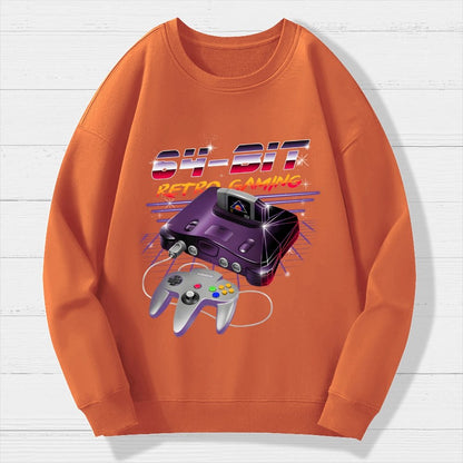 '64-Bit Retro Gaming Geek Cotton Sweatshirt