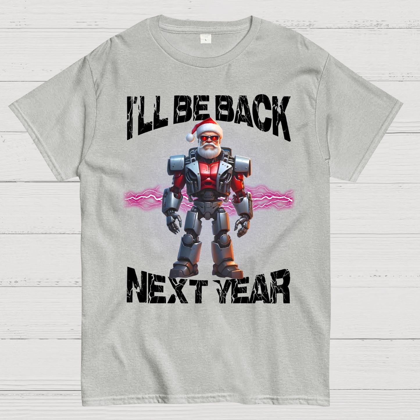 I'll Be Back Futuristic Santa Robot Geek T-Shirt