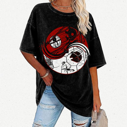 Yin Yang Vintage Distressed T-shirt