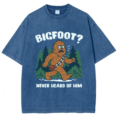Bigfoot Never Heard Of Him Vintage Distressed T-shirt