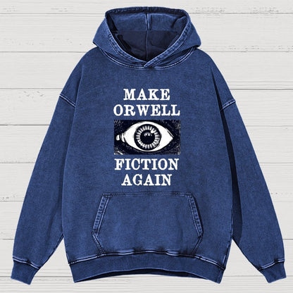 Make Orwell Fiction Again Vintage Distressed Hoodie
