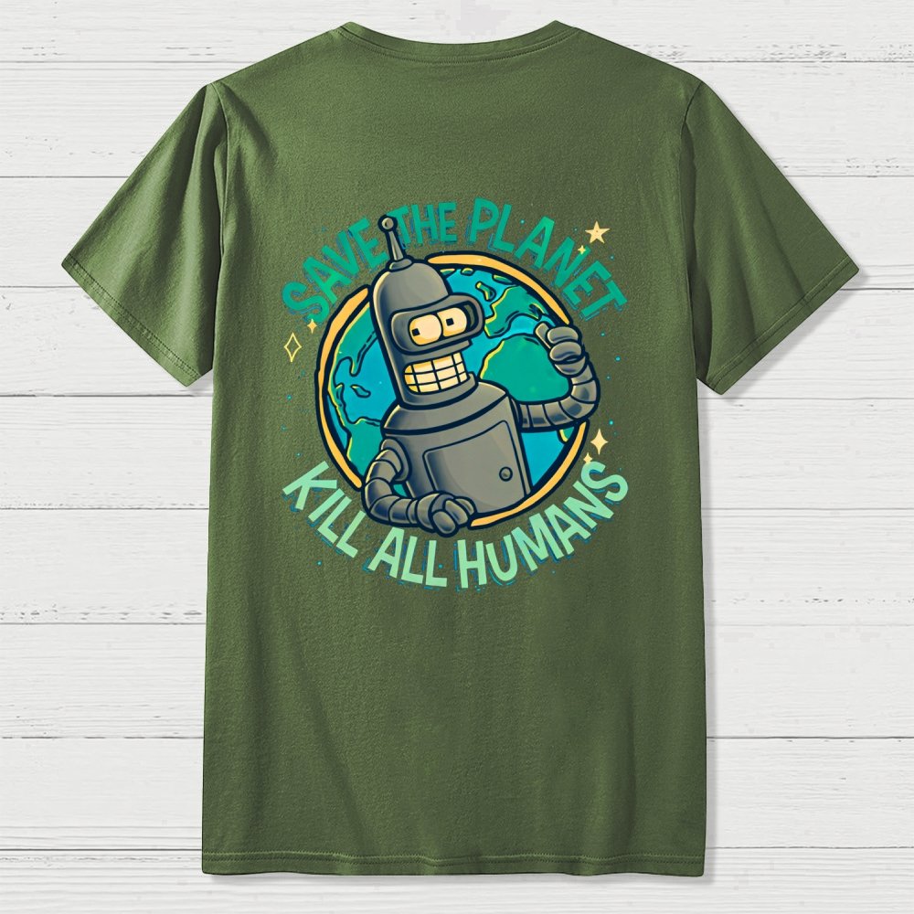 Yippee-Ki-Yay Front And Back Printing Geek T-Shirt