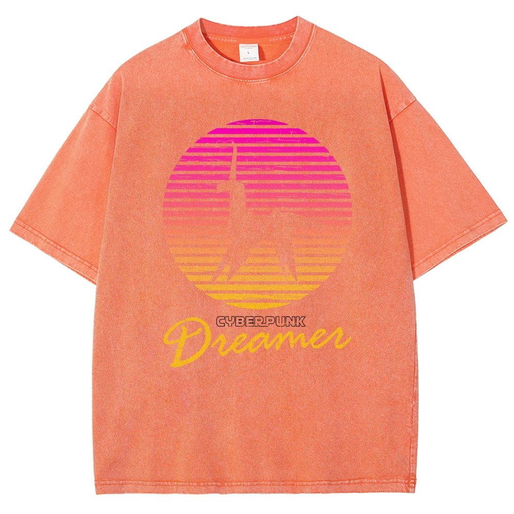 Cyberpunk Dreamer Vintage Distressed T-shirt