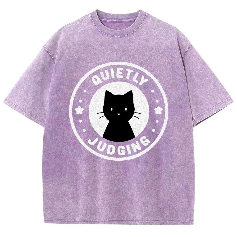 Quietly Judging Cat Vintage Distressed T-shirt