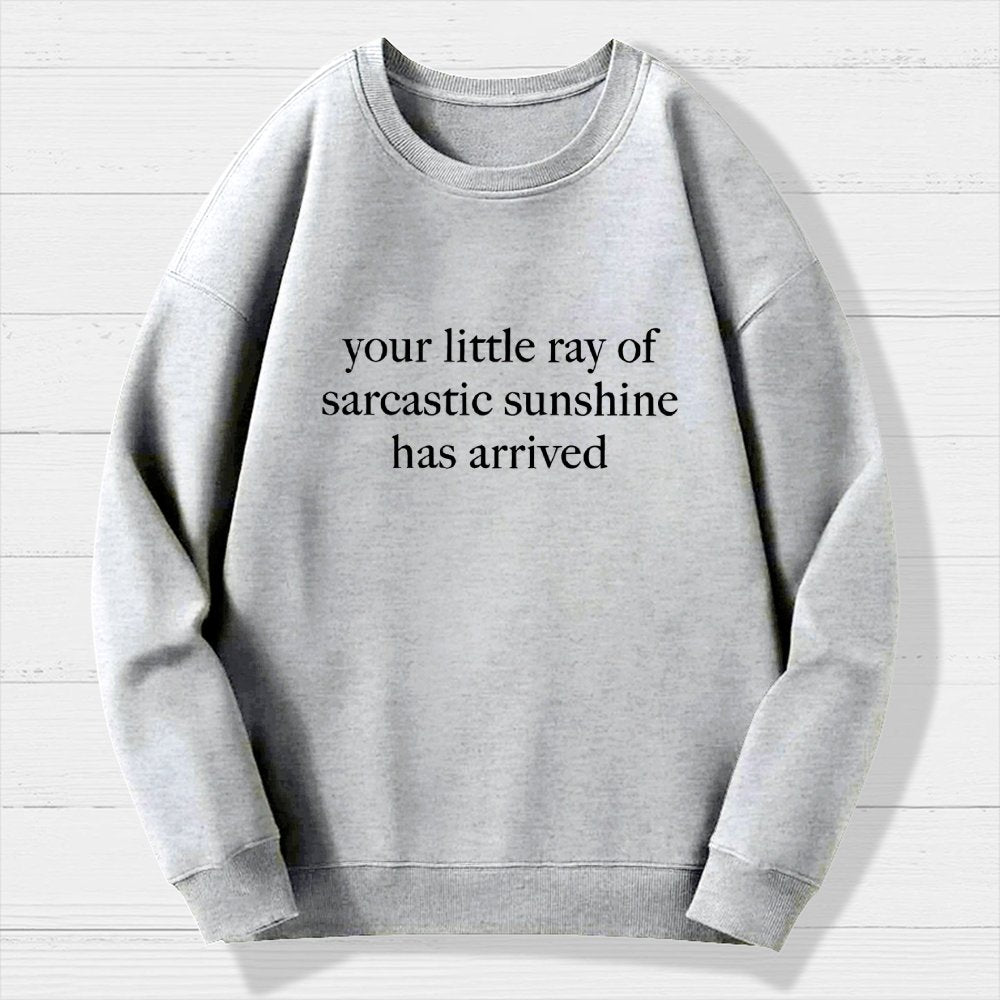 Your Little Ray Of Sarcastic Sunshine Has Arrived Geek Cotton Sweatshirt