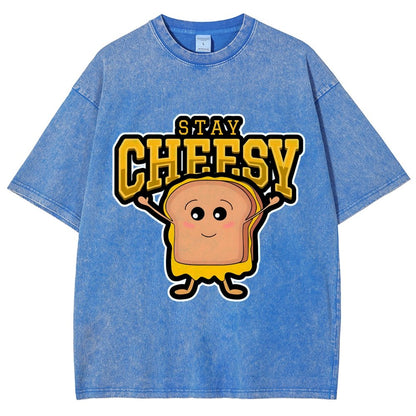 Sandwich Stay Cheesy Vintage Distressed T-shirt