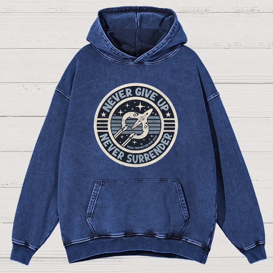 Never Give Up Never Surrender! Vintage Distressed Hoodie