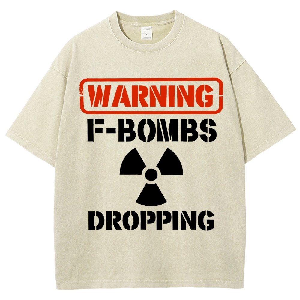 Warning F Bombs Dropping Vintage Distressed T-shirt