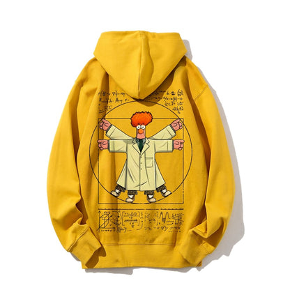 Vitruvian Puppet Printed Back Unisex Cotton Hoodie