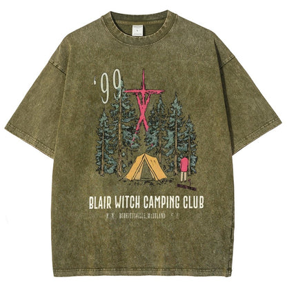 Witch Camping Vintage Distressed T-shirt